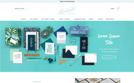 Lionheart Prints custom Shopify website for a New Orleans-based stationery design