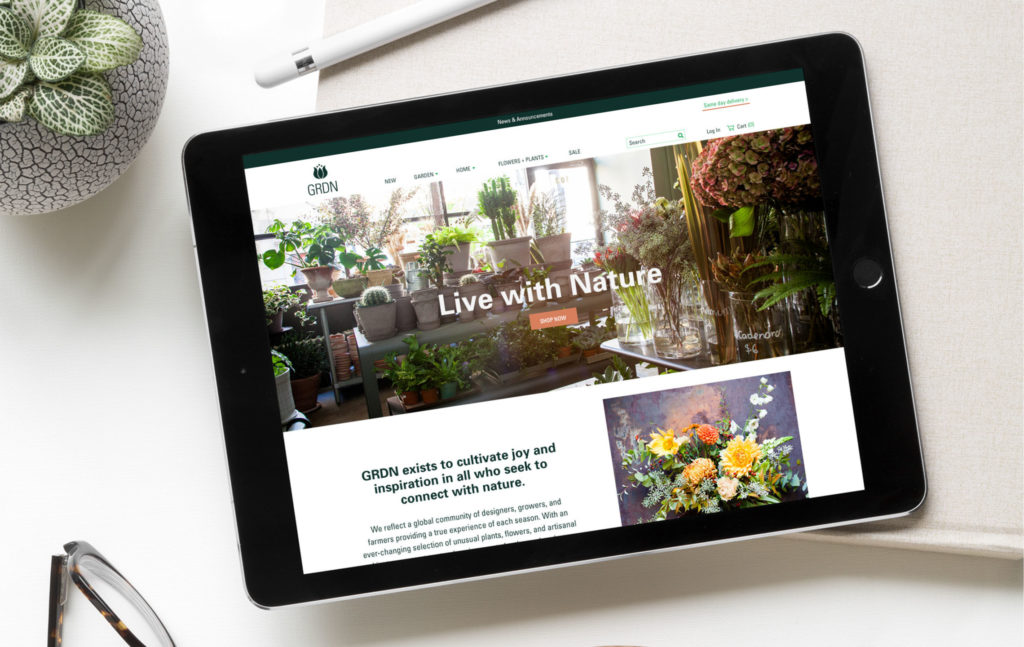 GRDN - mobile design for a specialty garden and home store.