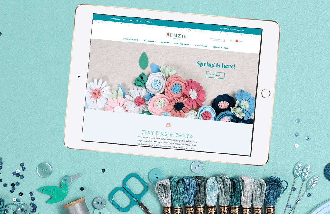 Benzie Design - Shopify website design for craft and felt supplies store.