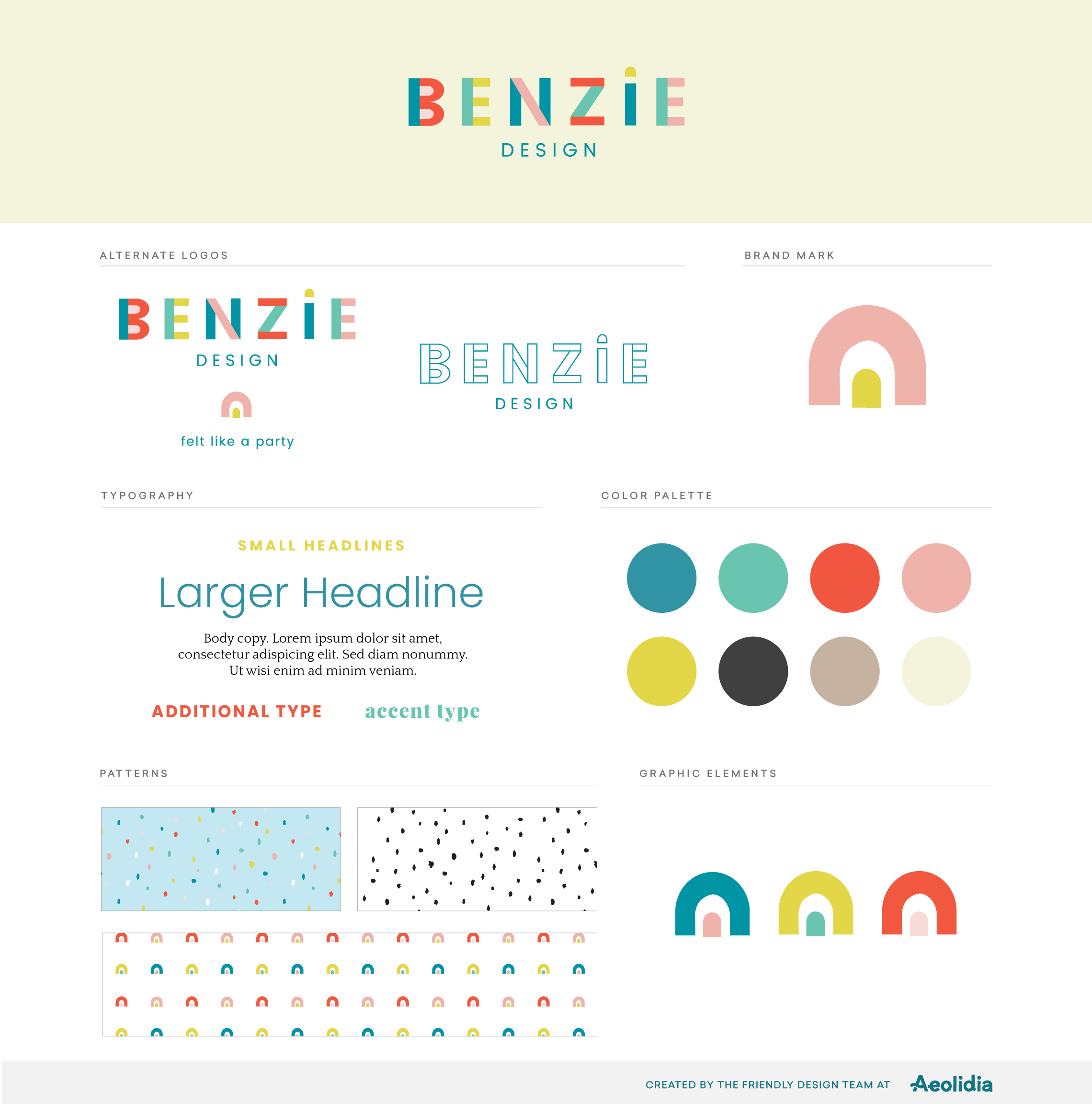 Benzie Design - brand styleguide for craft and felt supplies store.