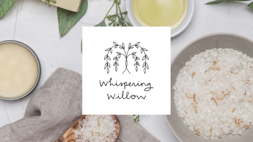 Whispering Willow Logo and Brand Identity for natural apothecary line