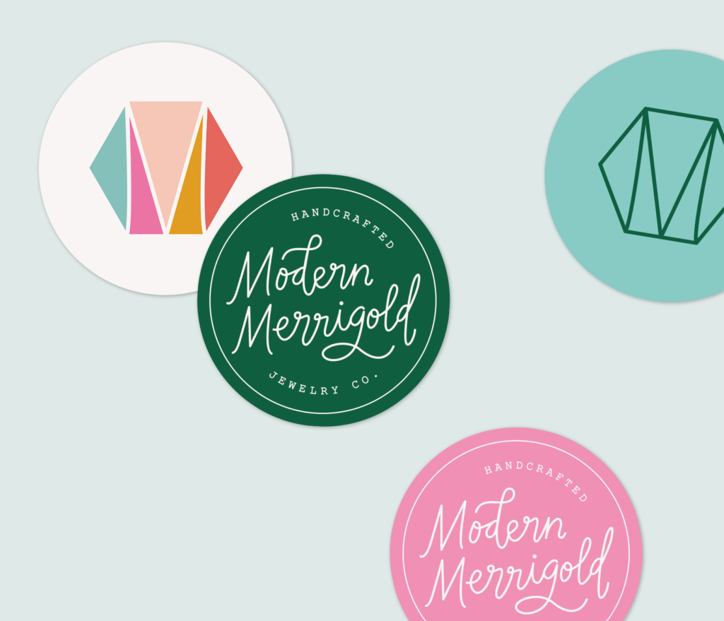 Sticker design for Modern Merrigold, a jewelry business