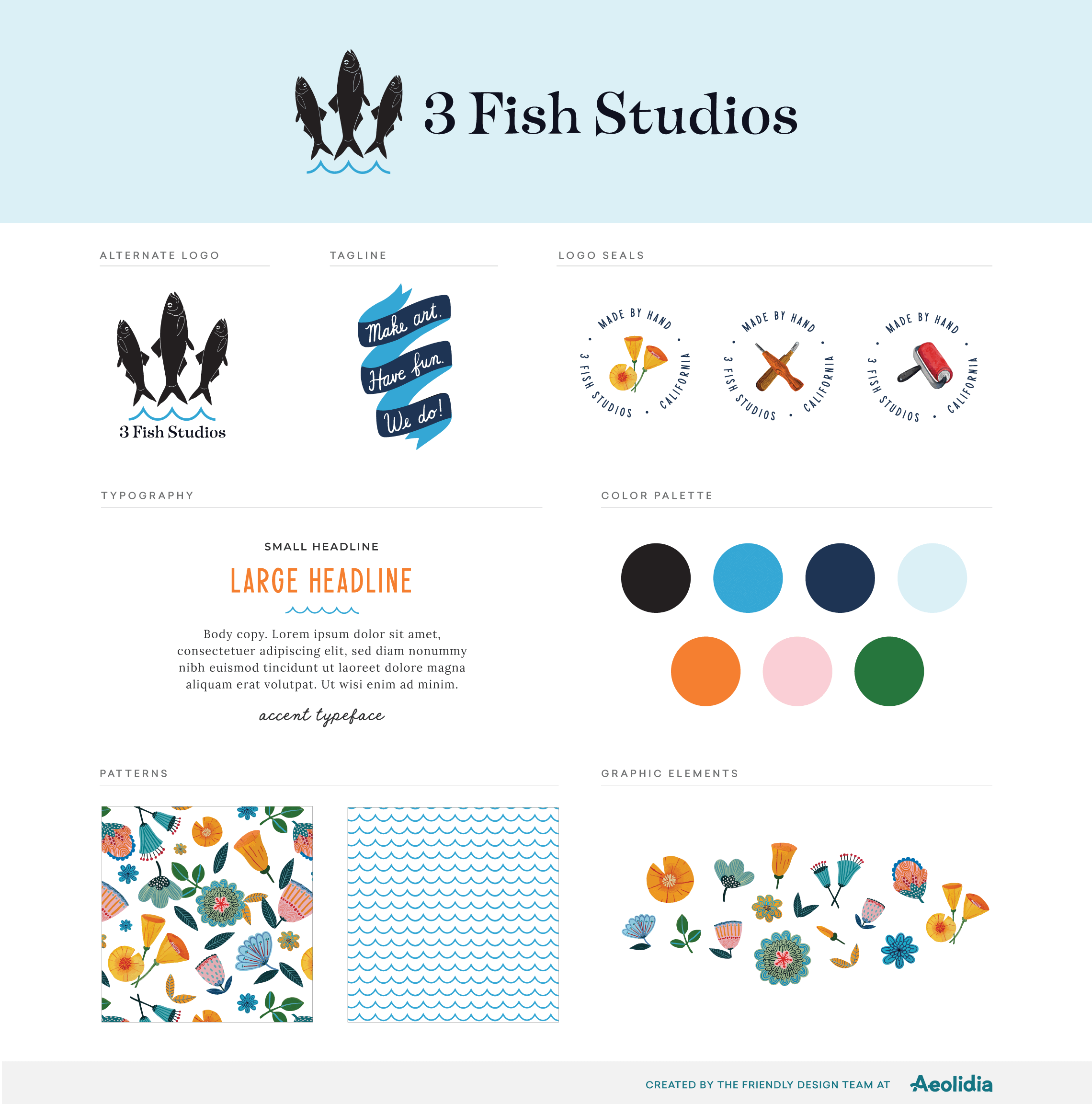 Brand identity guide for an artist studio.
