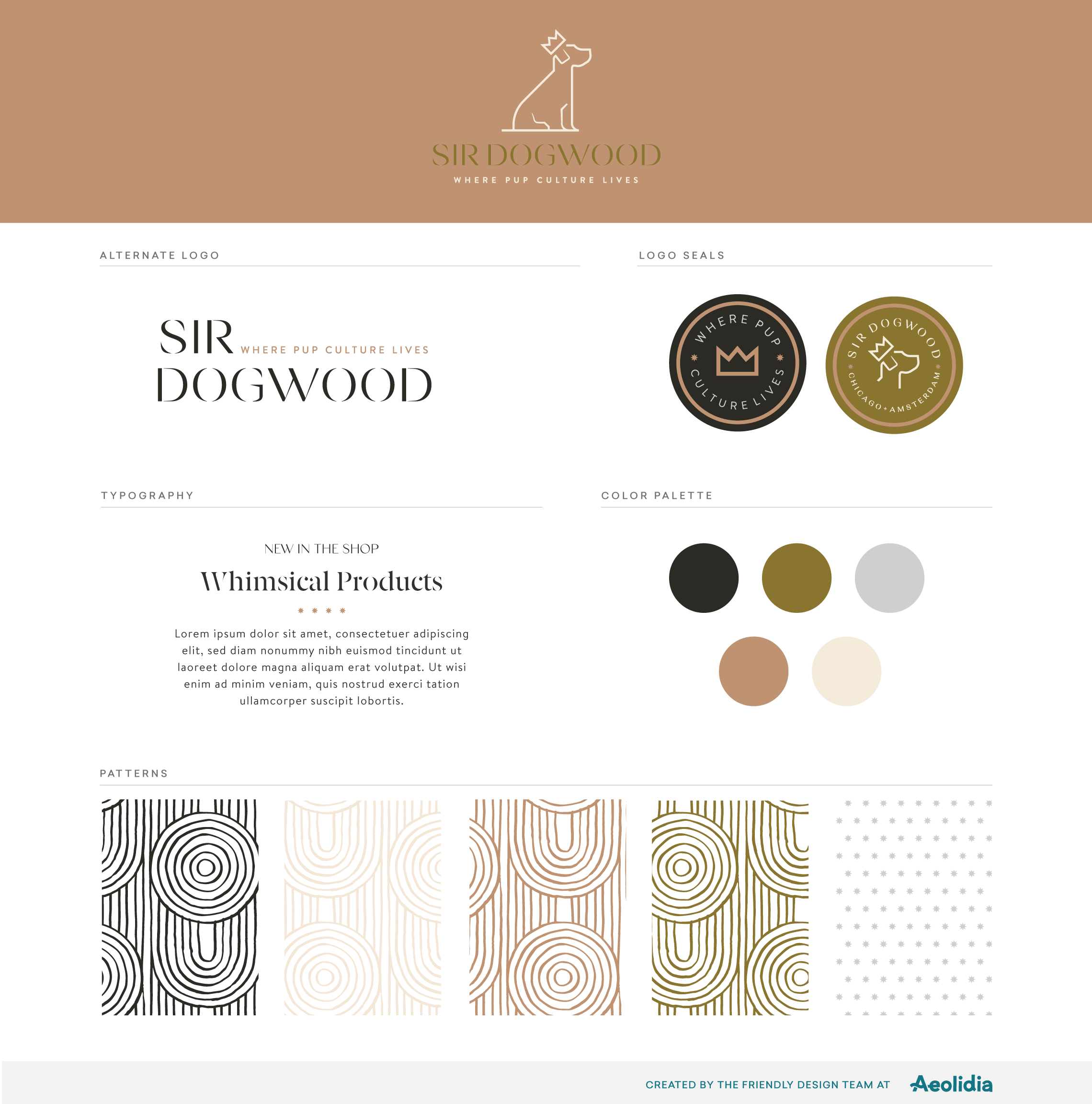 Brand guide for a pet supply store - logos, colors, typography, textures, patterns.