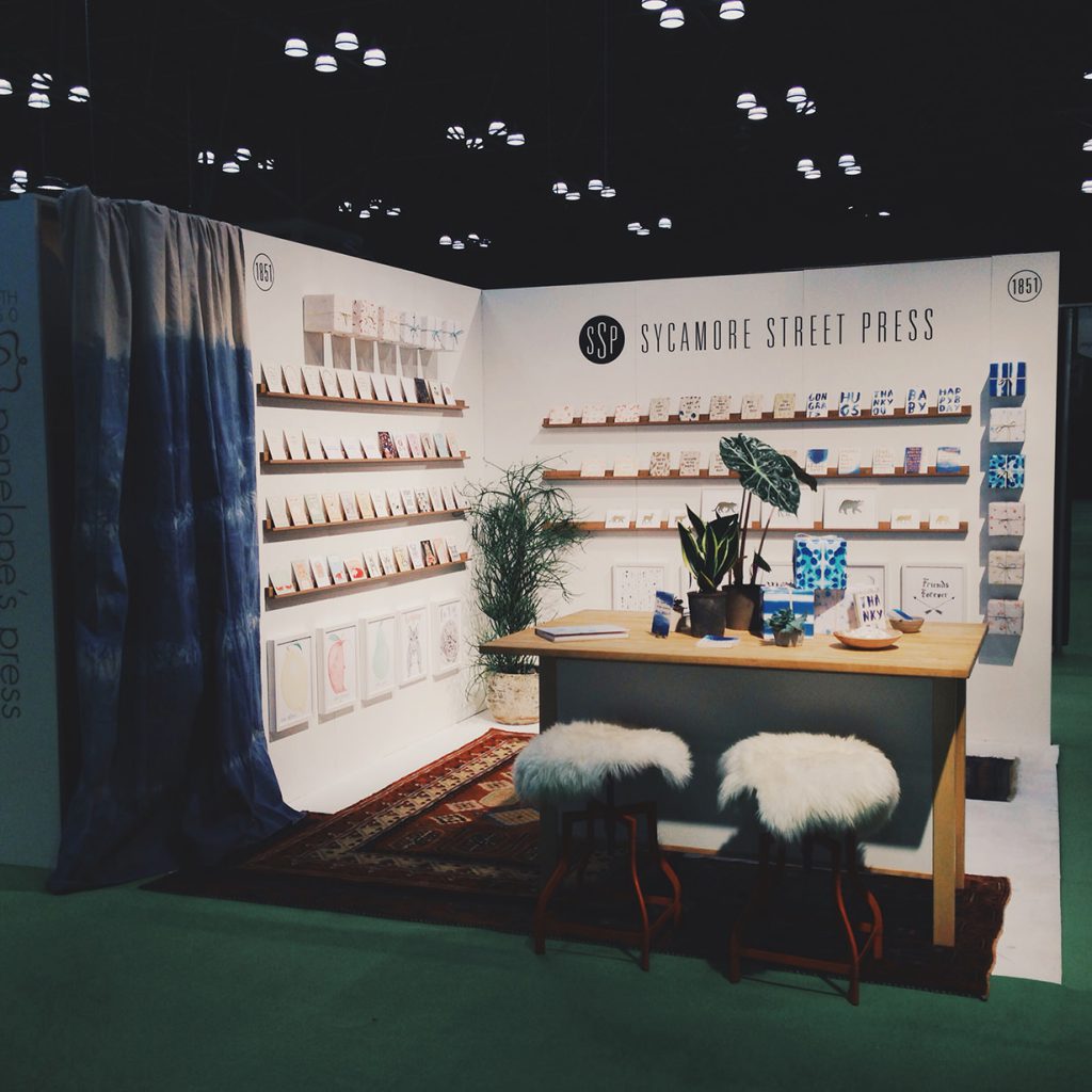 Trade show tips from top sellers; shown here is an example of outstanding booth design at a stationery trade show