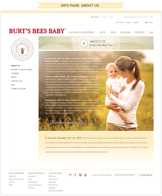 Burt's Bees Baby website designer
