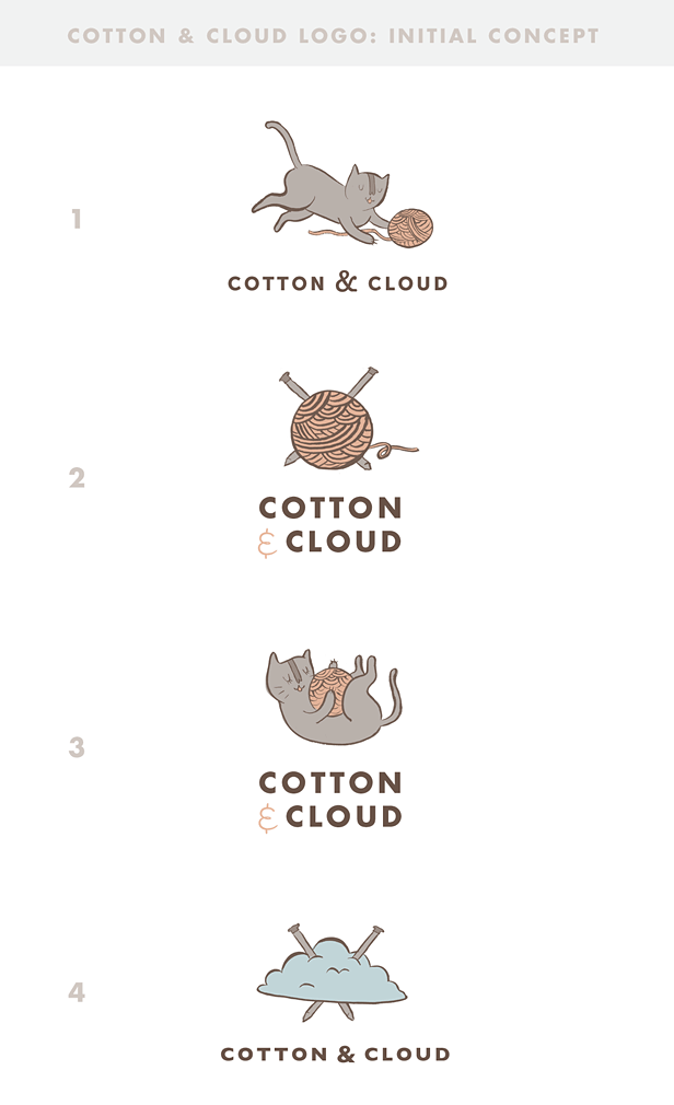 Cotton & Cloud logo, initial concept