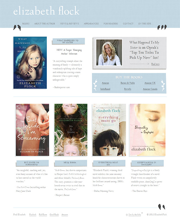 Elizabeth Flock's website redesign by Aeolidia.