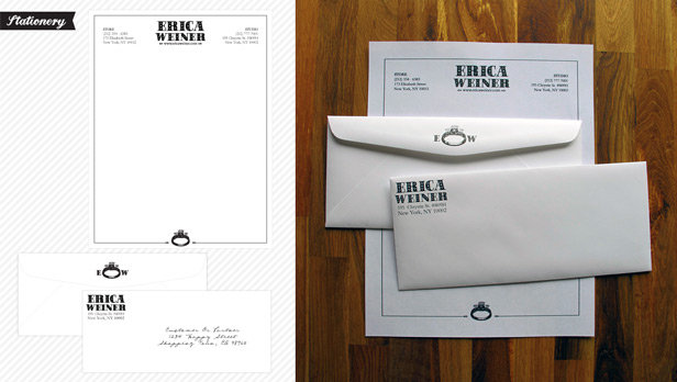 Erica Weiner stationery, an example of Creating a Cohesive Brand