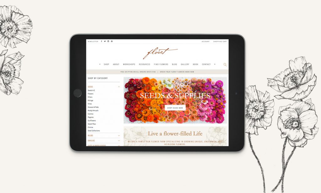 A strategic Shopify and WordPress integration for a flower farm.