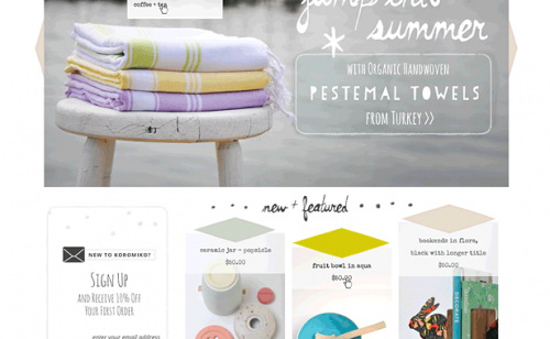 Shopify designers at Aeolidia created a website for housewares shop Koromiko