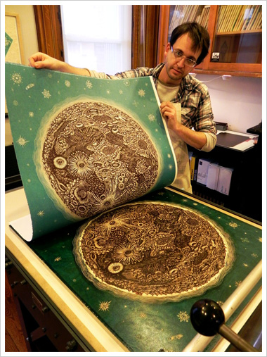 "THE MOON" being printed