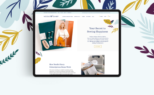 Needle Sharp - brand and web design for online subscription sewing kit service.