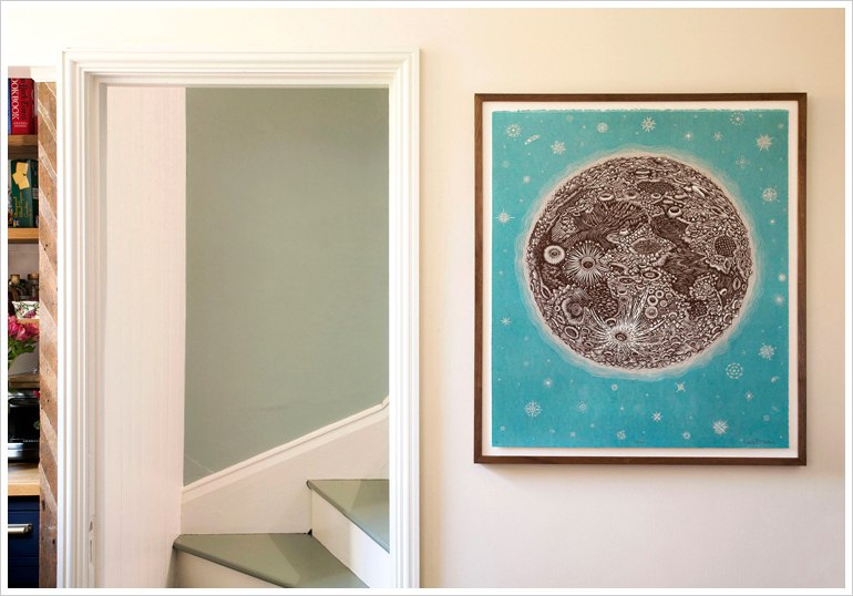How to convince customers to invest in your art? Sharing insitu images such as this: "THE MOON" Framed