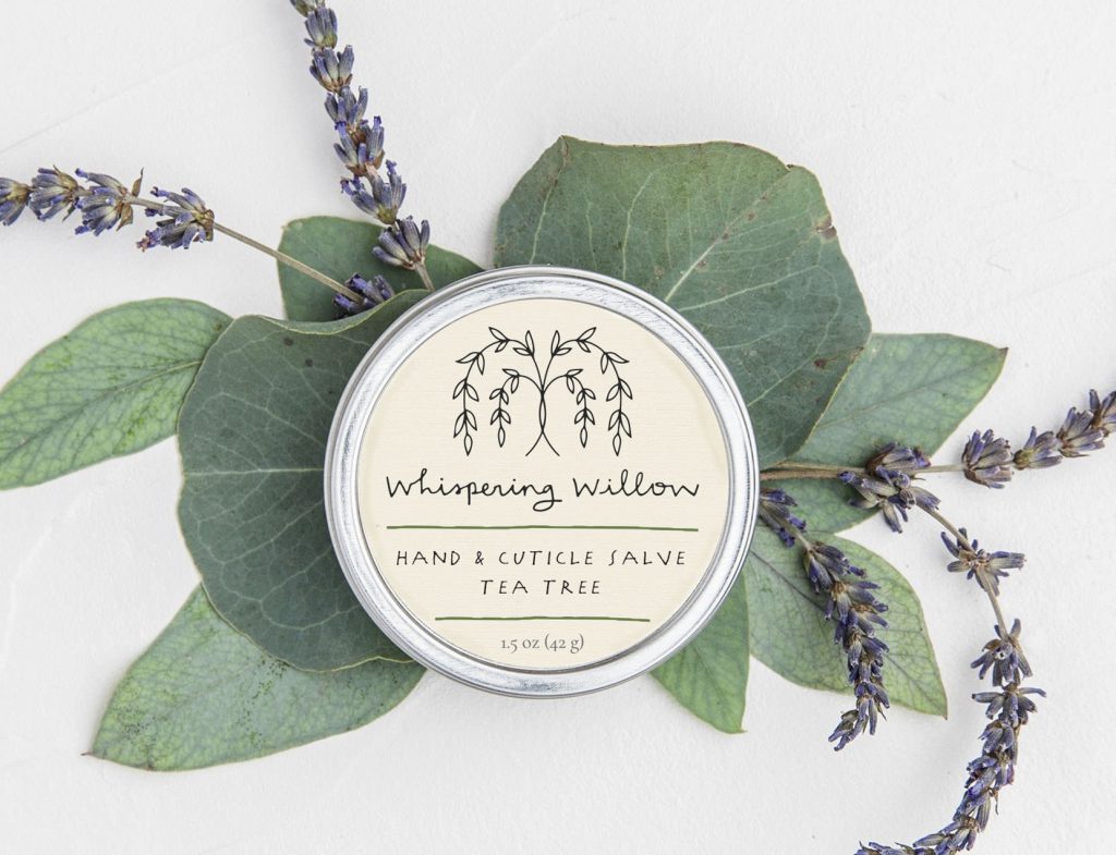 Salve packaging design for a natural apothecary line.