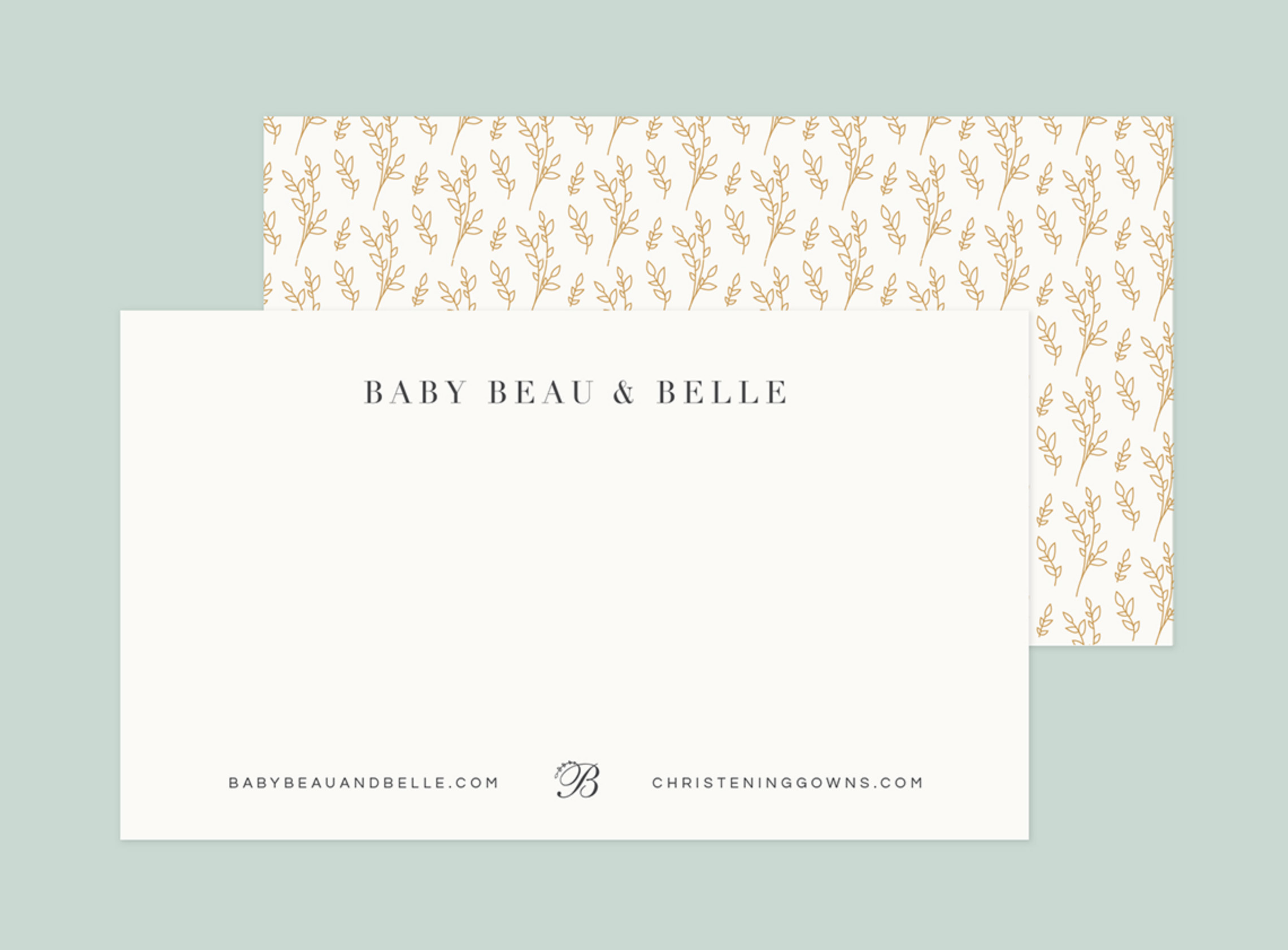 Branded cart insert design for handmade baby clothes company.