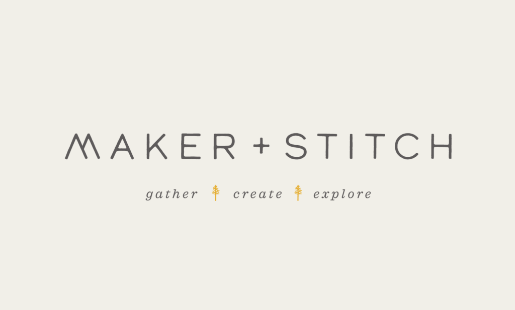 Maker + Stitch - logo design for a brick and mortar knitting shop.