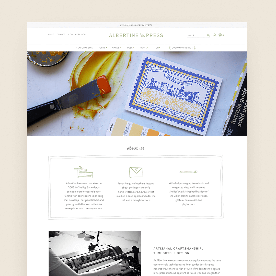 About page for Albertine Press