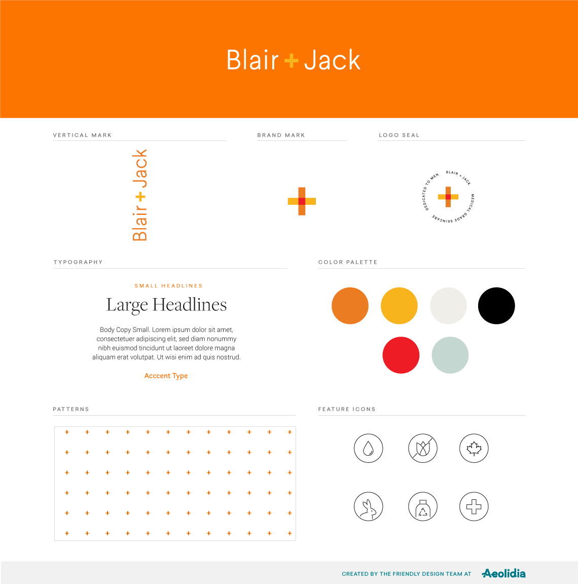 brand style guide for Blair + Jack