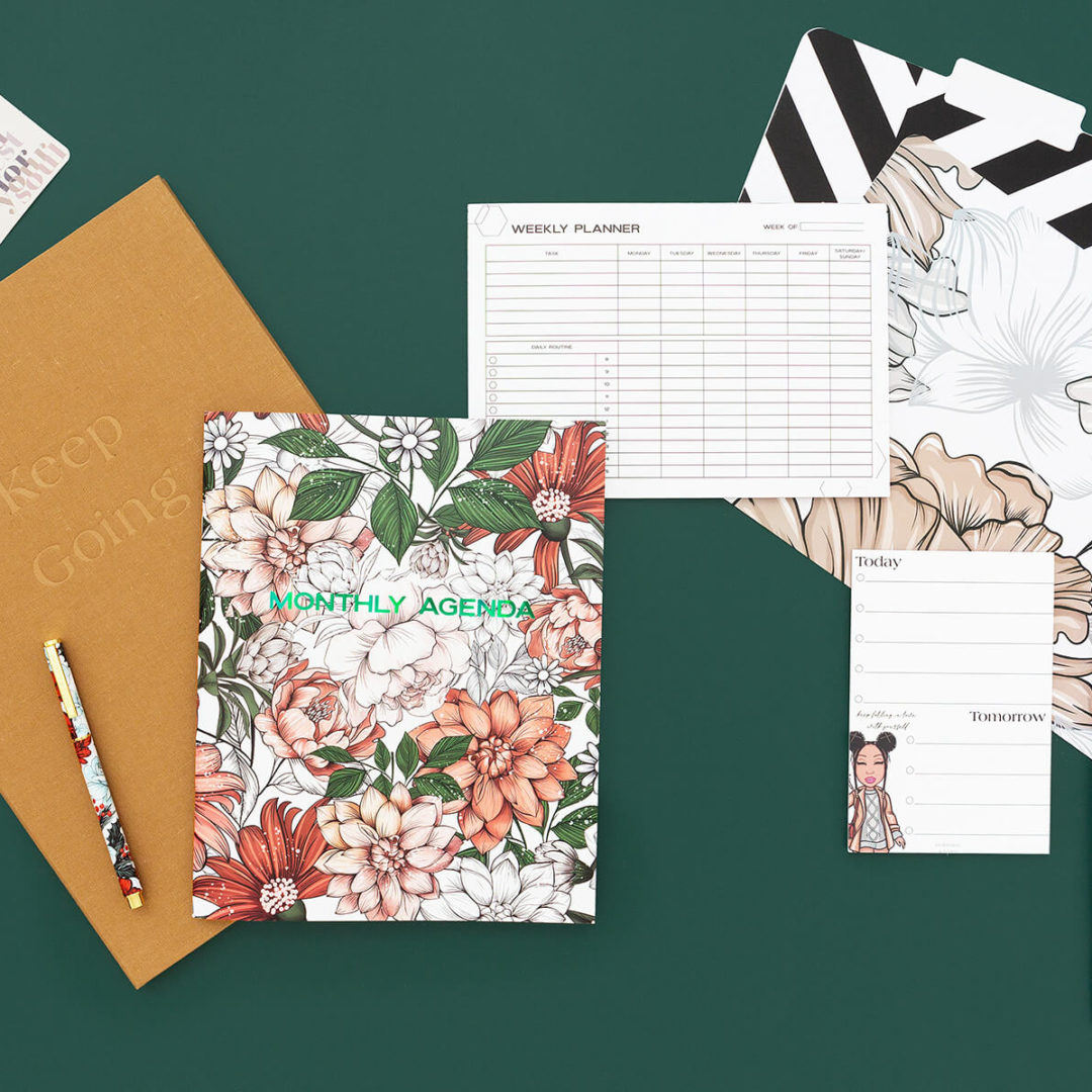 Styled product photography for an online stationery and lifestyle company