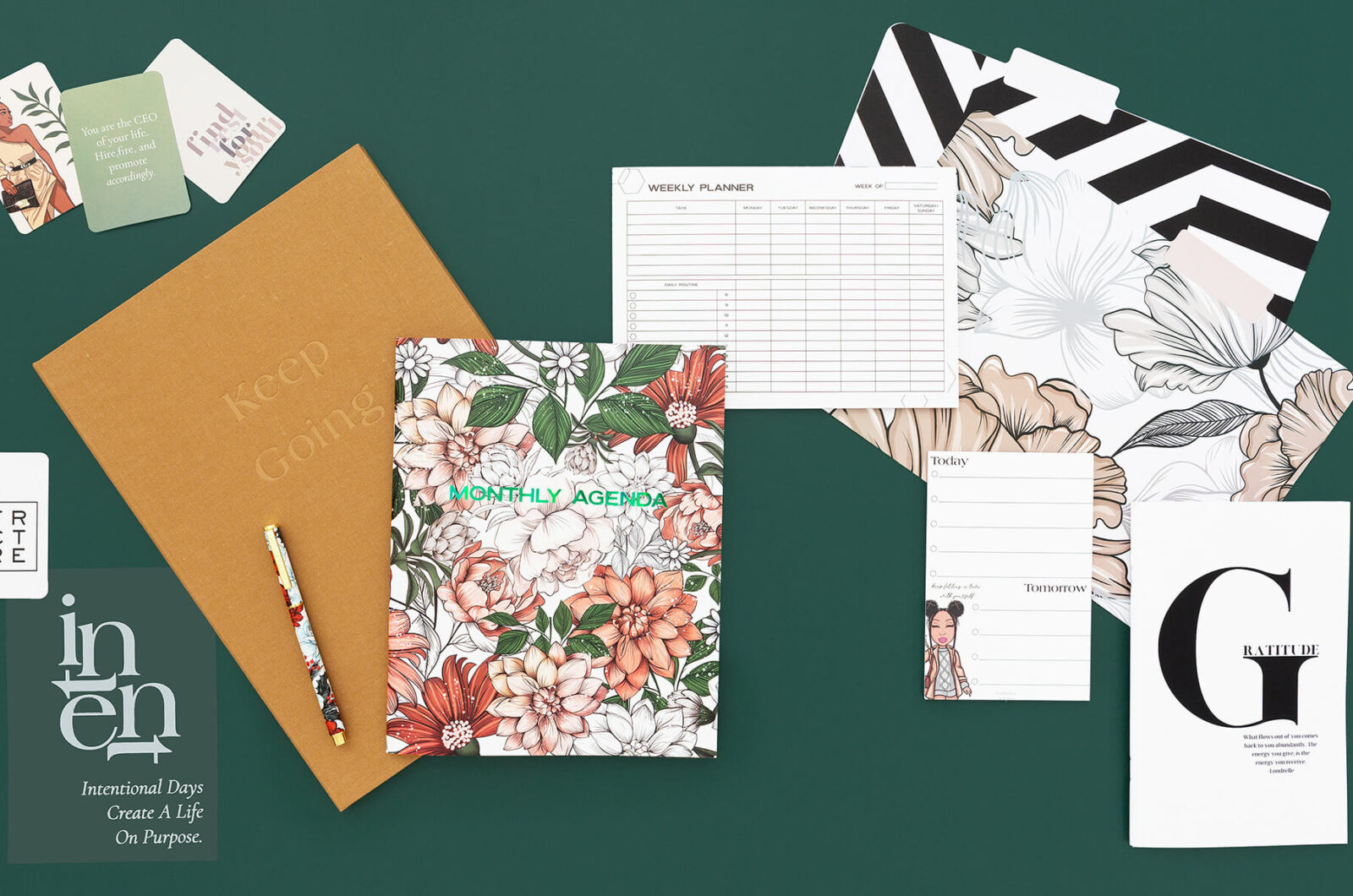 Styled product photography for an online stationery and lifestyle company