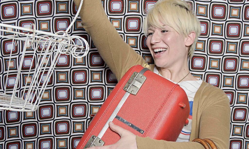 Our market promo photos always included photo booth images of happy vintage shoppers. Courtesy GlitterGuts, 2011.