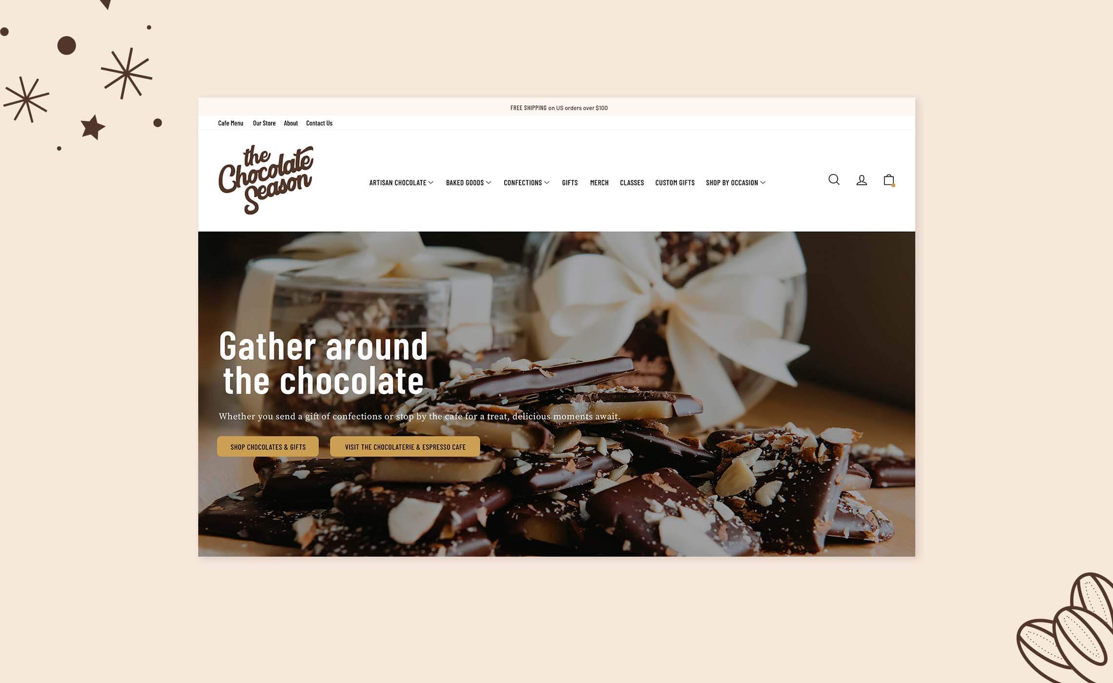 Shopify website redesign for a chocolate boutique that increased conversion by 48%
