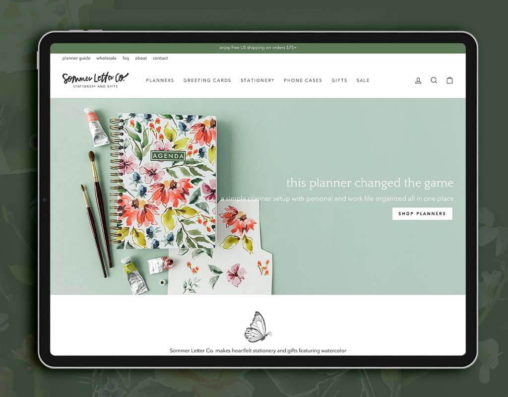 Sommer Letter Co. Shopify Website In a Week