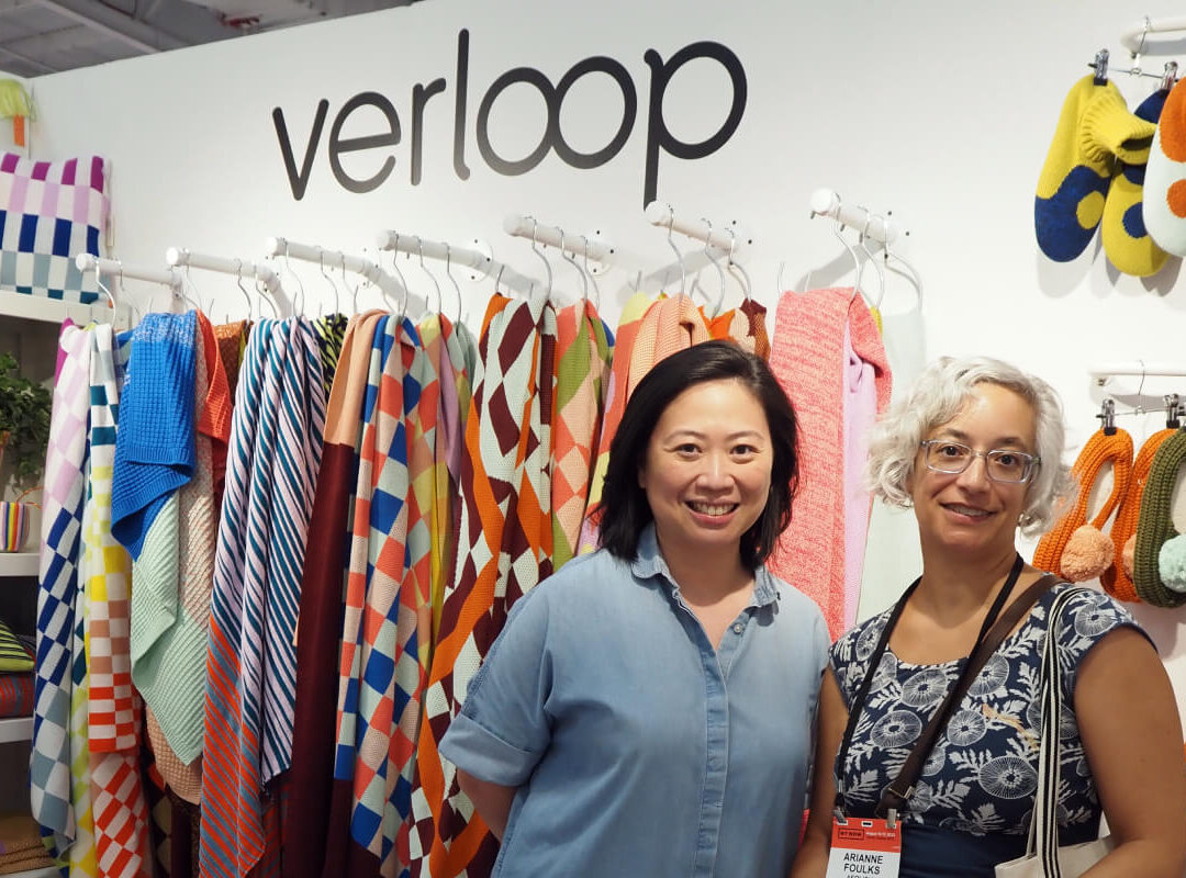 Ella of Verloop and Arianne of Aeolidia in the Verloop booth at Shoppe Object