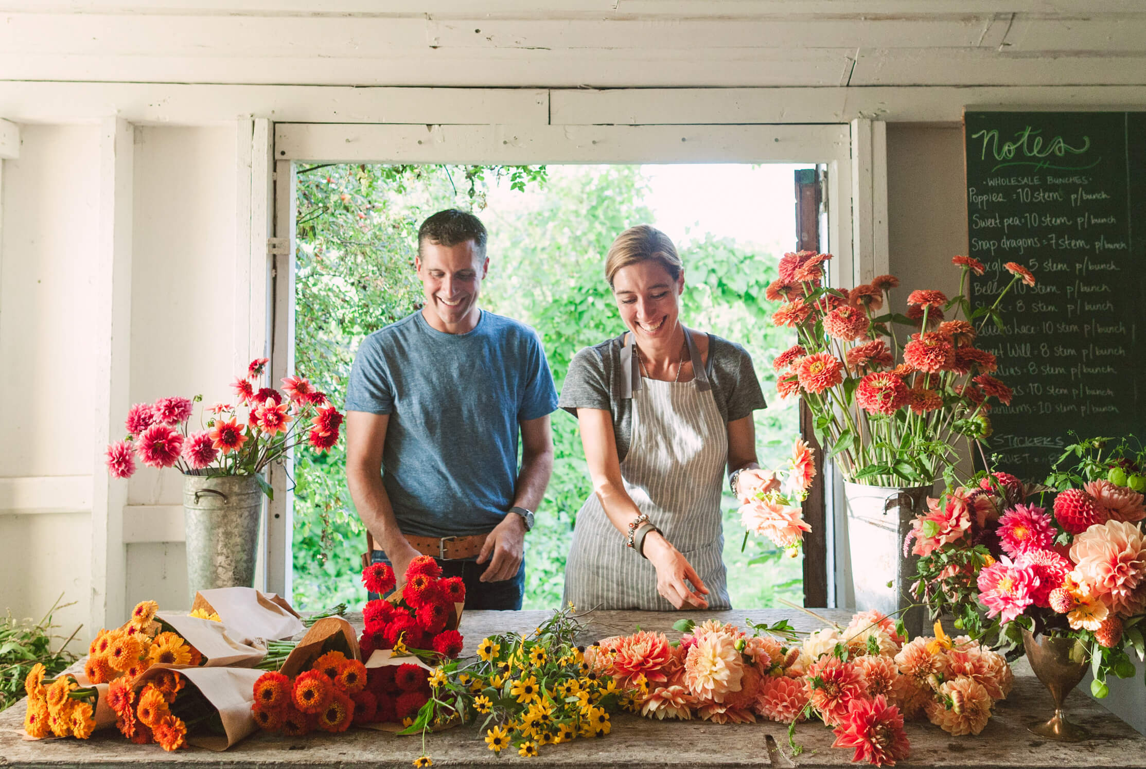 Behind the scenes at Floret Flower Farm, an Aeolidia client