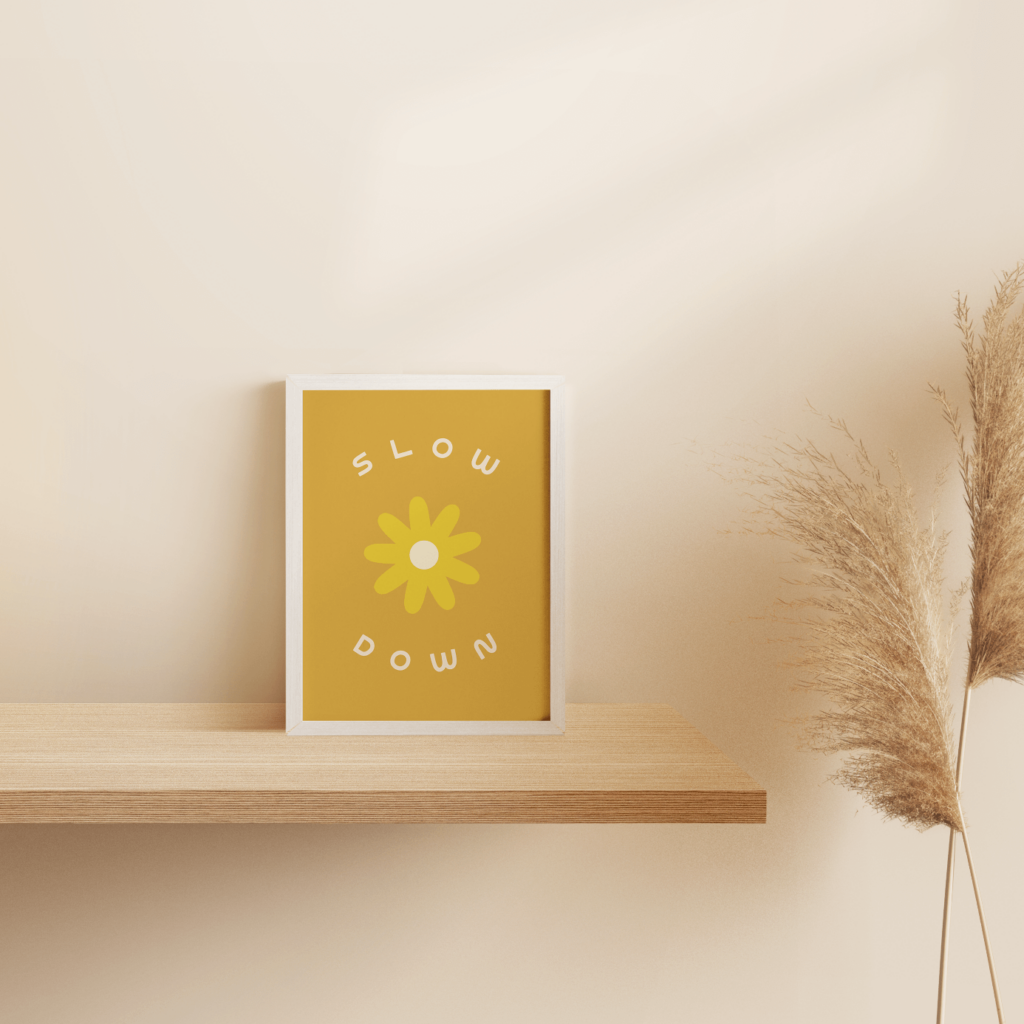 Boho minimalist art print by Worthwhile Paper. Read the full interview with artist and business owner Kristen Drozdowski. She shares her business journey and reflects on hiring Aeolidia to design her stationery website.