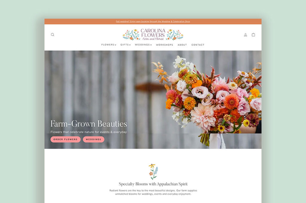 Website In a Week for Carolina Flowers