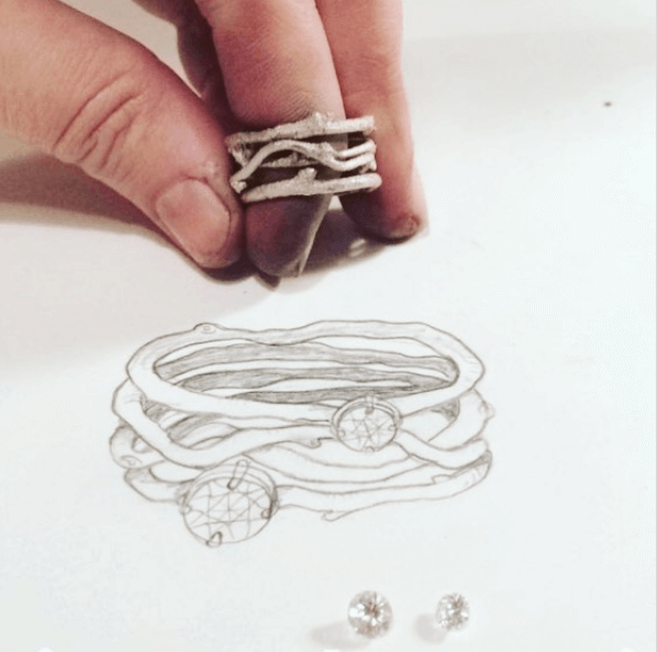 Ring and sketch by Christina Lowry Designs.
