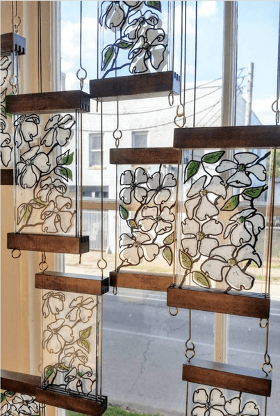 Handmade stained glass windows by Johnny Gordon.