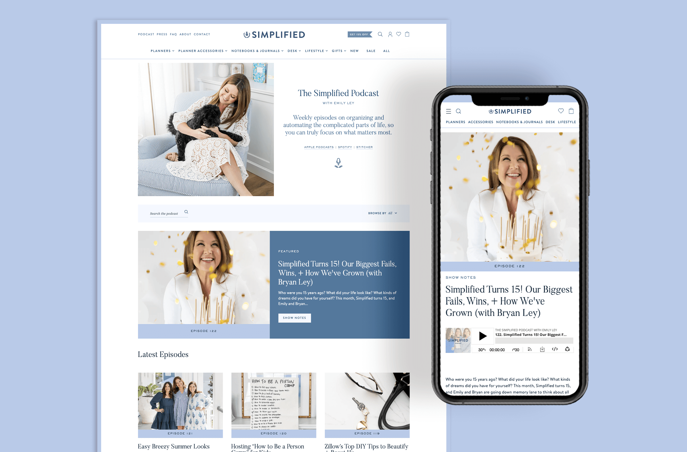 Custom blog for Simplified for their podcast