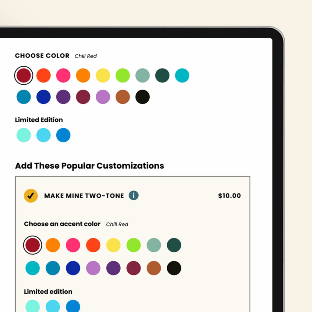 Dog leash color customizer and options on Shopify